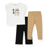 Mayoral Girls Pretty Tee & 2 Ankle Leggings Set ~ White/Black/Multi