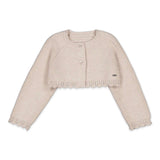 Mayoral Baby Girl Cropped Knit Cardigan ~ Beige