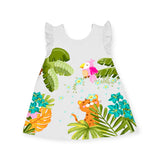 Mayoral Baby Girl Tropical Printed Dress ~ White/Multi