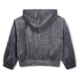 Billieblush Embellished Velvet Zip Hoodie & Joggers Set ~ Charcoal