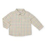 Mayoral Baby Boy l/s Button Down Plaid Shirt ~ Forest