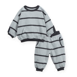 Play Up Baby Striped Sweatshirt & Sweatpants Set ~ Grey/Carbon