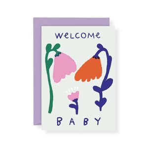 Wrap Welcome Baby Flowers Baby Card