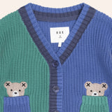 Huxbaby Colorblock Peekaboo Hux Cardi ~ Multi