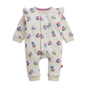 Magnetic Me French Terry Romper ~ Ivory Floral