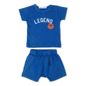 Little Mish Baby Bball Legend Tee & Shorts Set ~ Enzyme Cobalt