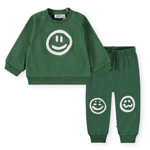 Molo Baby Disc Sweatshirt & Simeon Sweatpants Set ~ Pine Tree