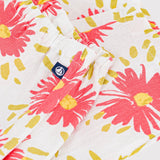 Petit Bateau Baby Flower Graphic T-shirt & Floral Print Pants Set ~ White Multi