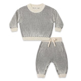 Quincy Mae Relaxed Chunky Knit Sweater & Pants Set ~ Midnight Stripe