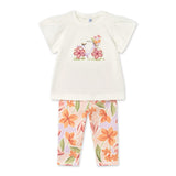 Mayoral Baby Girl Flutter Sleeve Tee & Leggings Set ~ Blossom