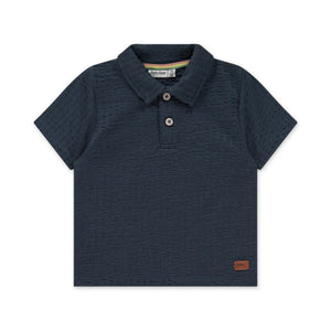 Babyface Baby Boy Textured s/s Polo ~ Heavy Blue