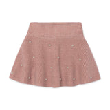 Mayoral Girls Knit Sweater & Skirt Set w/ Pearls ~ Heather Quartz