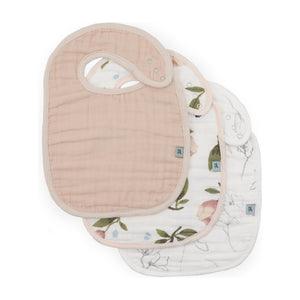 Little Unicorn Organic Cotton Muslin Classic Bib 3 Pack ~ Watercolor Floret