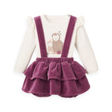 Elegant Baby Knit Sweater & Velvet Skirt Set ~ Forest Family