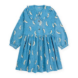 Bobo Choses Beneath The Moon Printed Corduroy Dress ~ Light Blue