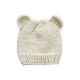 The Blueberry Hill Knit Bear Hat ~ Cream