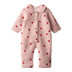 Molo Baby Udella Sherpa Bunting ~ Red Hearts Soft