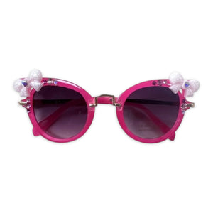 Bari Lynn Cat Eye Sunglasses w/ Bow Charms ~ Fuchsia