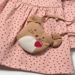 Mayoral Baby Girl Dot Print Dress w/ Mouse Bag ~ Petisui
