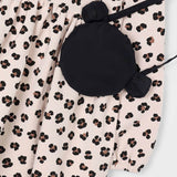 Mayoral Girls Fleece Cheetah Print Dress w/ Bag ~ Sand