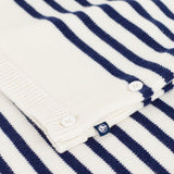 Petit Bateau Knit Striped Sweater & Pants Set ~ White/Navy