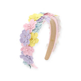 Bari Lynn Leather Multi Flower Headband w/ Crystals