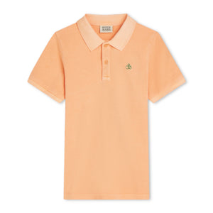Scotch & Soda Boys Garment-Dyed Pique Polo ~ Coral Sands