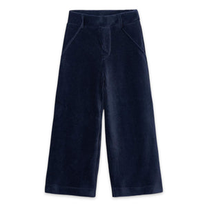 Mayoral Girls Ribbed Velour Pants 7-12 ~ Navy