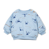 Play Up Baby Sun Print Sweatshirt & Sweatshorts Set ~ Light Blue