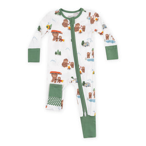 Angel Dear 2 Way Zipper Convertible Romper ~ Bigfoot Camping