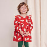 Bobo Choses Baby Freedom Bird Printed Ruffle Dress ~ Red