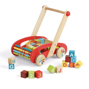 Janod ABC Buggy Cart w/ 30 Blocks