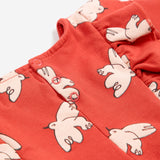 Bobo Choses Baby Freedom Bird Printed Ruffle Dress ~ Red