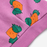 Bobo Choses Girls Tangerine Print Cropped Sweatshirt ~ Purple