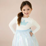 Petite Hailey Crown Pearl Tutu Dress ~ Blue