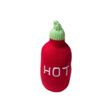 Estella Knit Baby Rattle ~ Hot Sauce