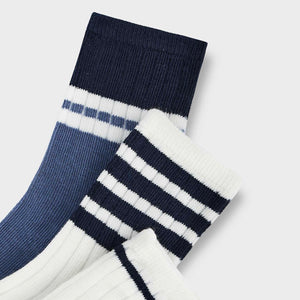 Mayoral Boys Striped Socks Set of 3 ~ Atlantic