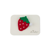 Oh Baby! Crochet Strawberry Hair Clip ~ Berry Red
