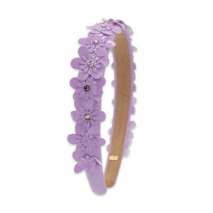 Bari Lynn Patent Multi Flower Thin Headband w/ Crystals
