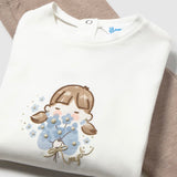 Mayoral Baby Girl Dot Print Cardigan, l/s Top & Leggings Set ~ Hummingbird