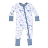 Angel Dear 2 Way Zipper Convertible Romper ~ Watercolor Blue Whales