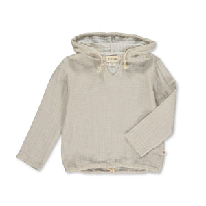 Me & Henry St. Ives Gauze Hooded Top ~ Stone