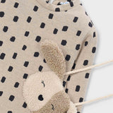 Mayoral Girls Jacquard Knit Dress w/ Puppy Bag ~ Quinoa Vig