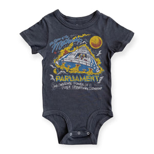 Rowdy Sprout Parliament Mothership s/s Onesie ~ Vintage Black