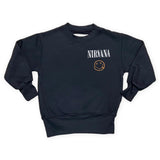 Rowdy Sprout Nirvana Smiley Crewneck Sweatshirt ~ Washed Black
