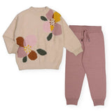 Mayoral Girls Knit Sweater & Pants Set 7-12 ~ Rose