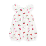 Petit Bateau Flutter Sleeve Berries Print Short Romper ~ White Multi