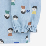 Bobo Choses Baby Game Pawns Print Denim Blouse & Pants Set ~ Light Blue
