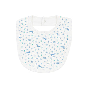 Petit Bateau Fox Print Bib ~ Blue Multi