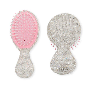 Bari Lynn Crystalized Hair Brush w/ Pearls ~ Clear